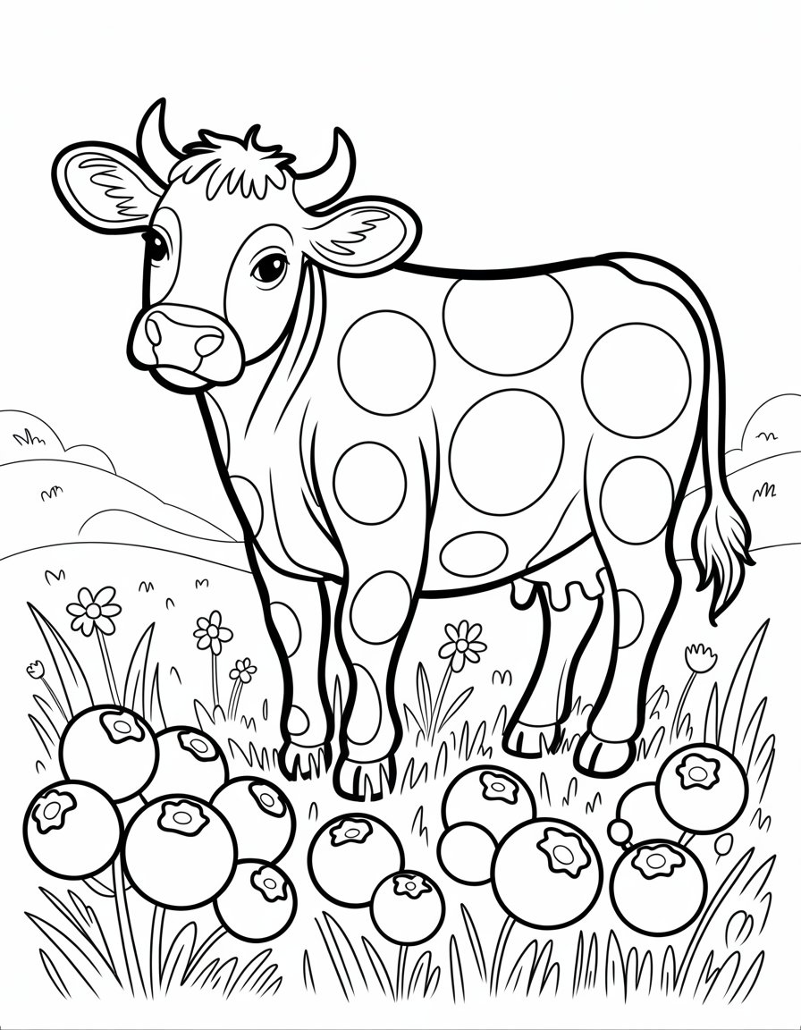 blueberry cow coloring page