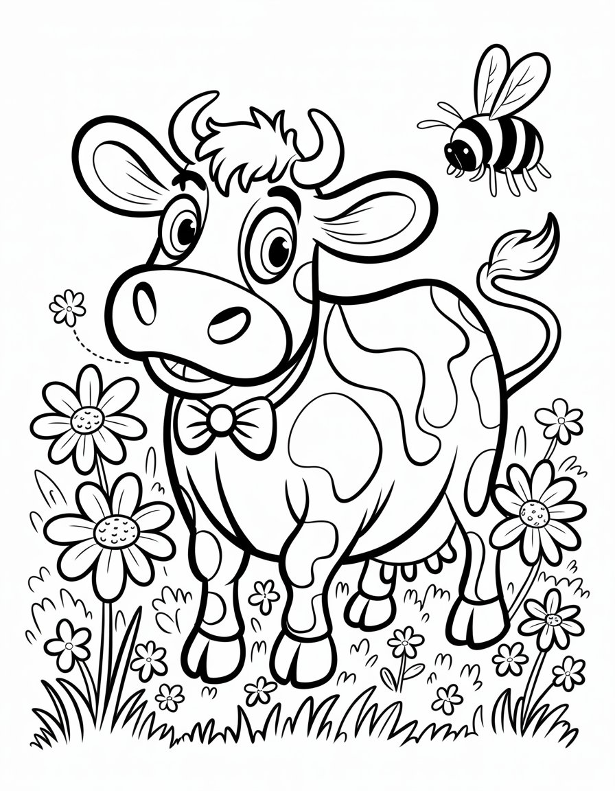 cartoon cow coloring page