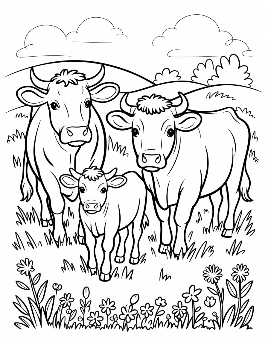 cattle coloring page