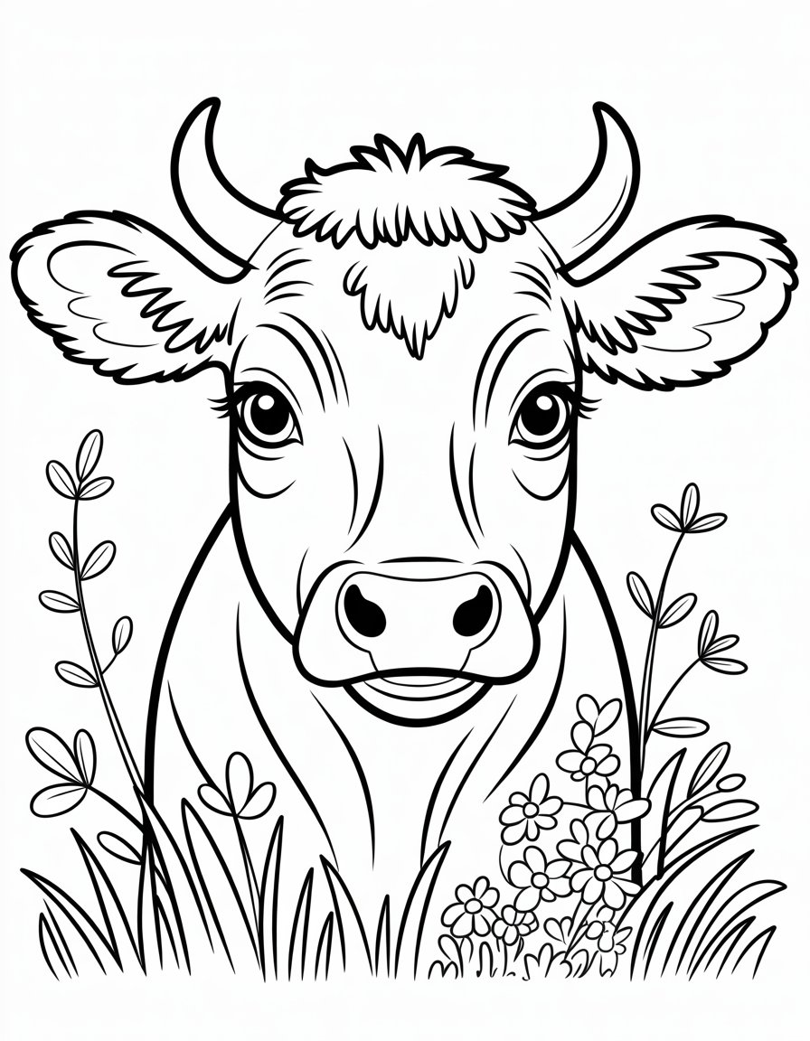 cow face coloring page