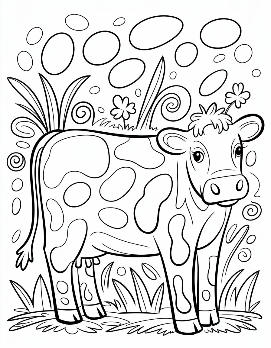 cow print coloring page