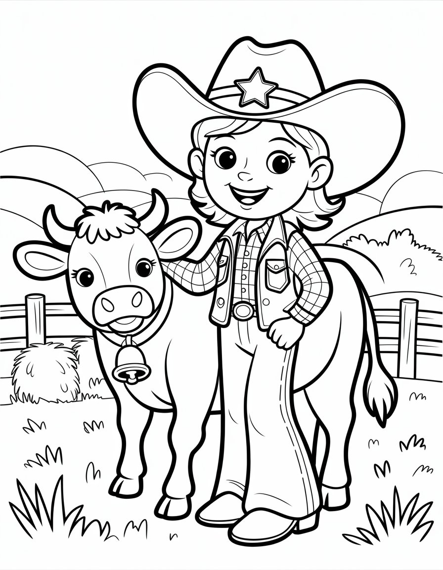 cowgirl coloring page