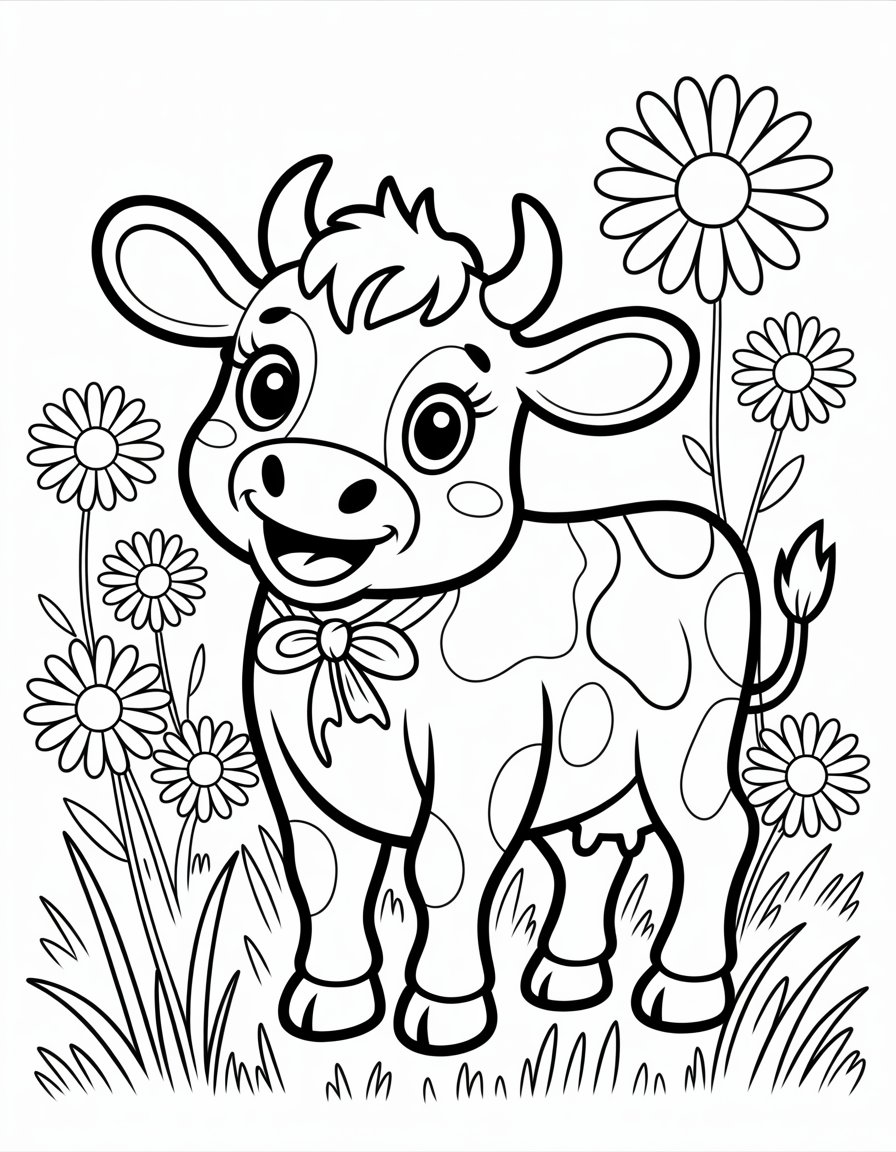 cute cow coloring page