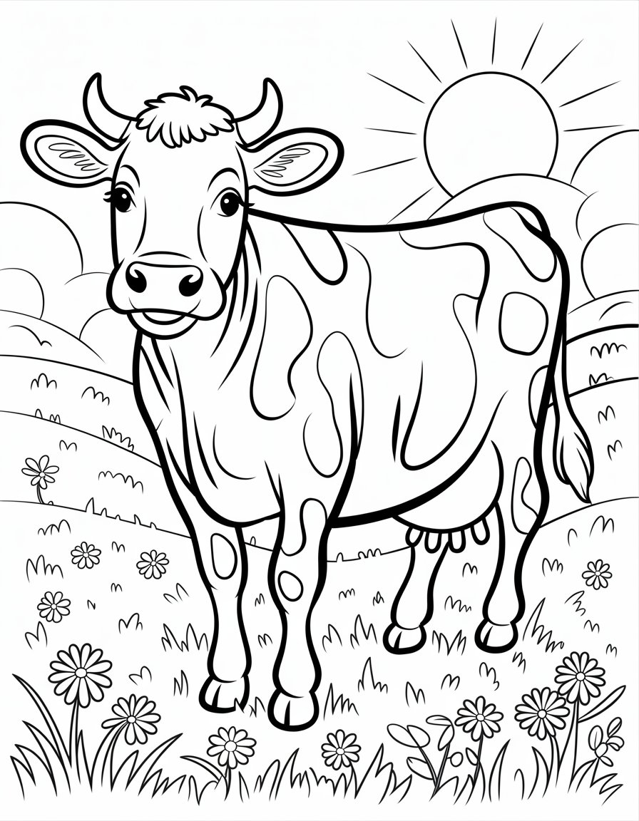 dairy cow coloring page