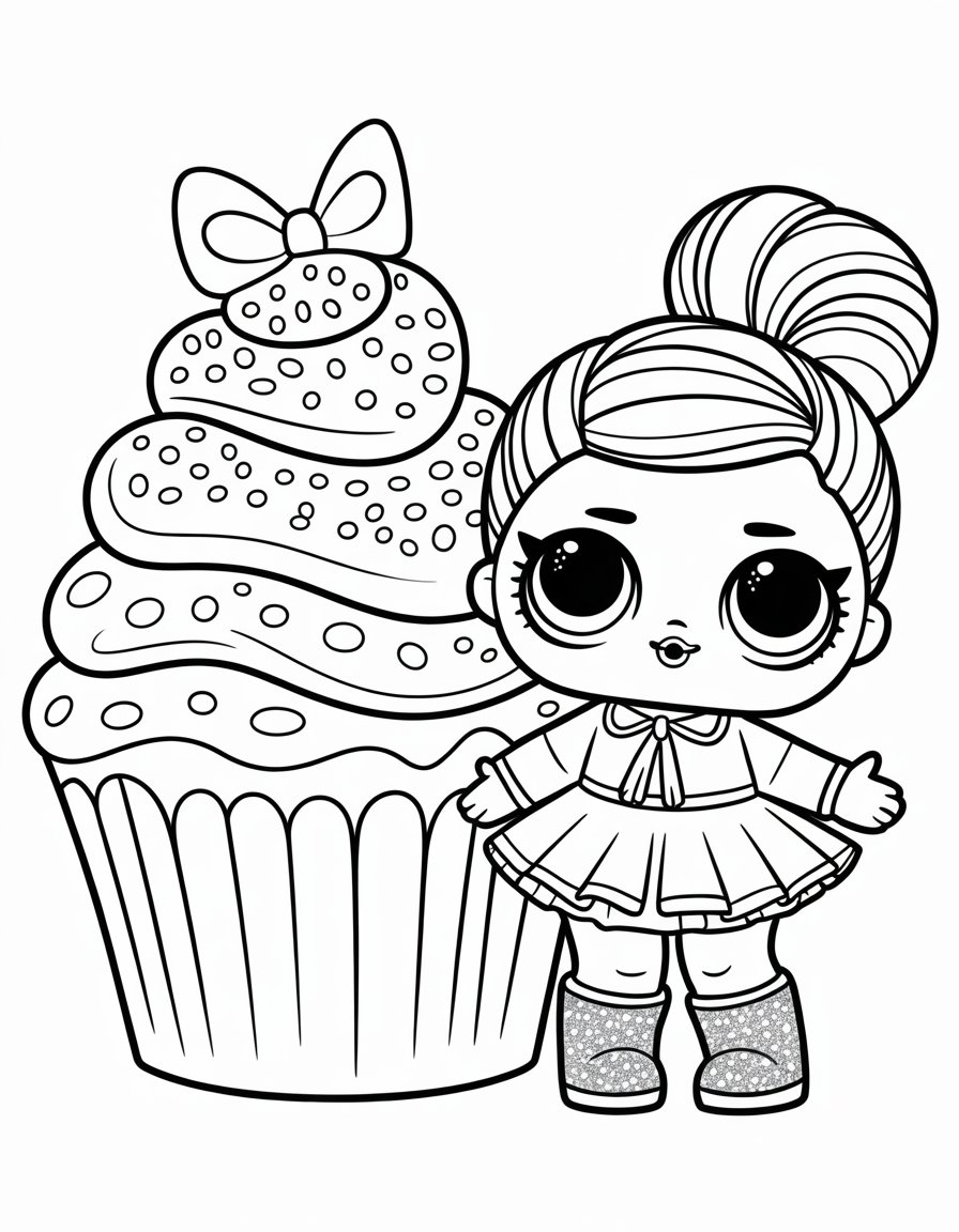 cupcake squad lol omg coloring page