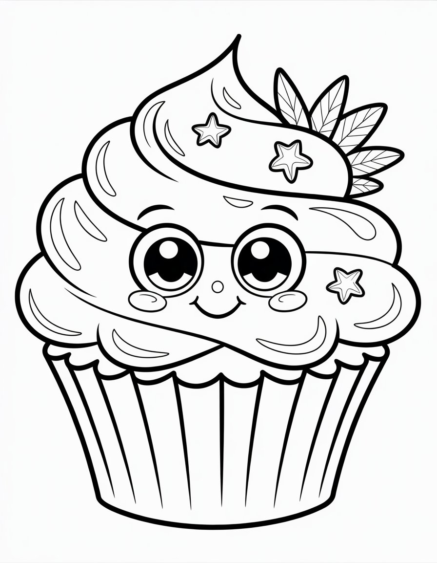 cute cupcake coloring page