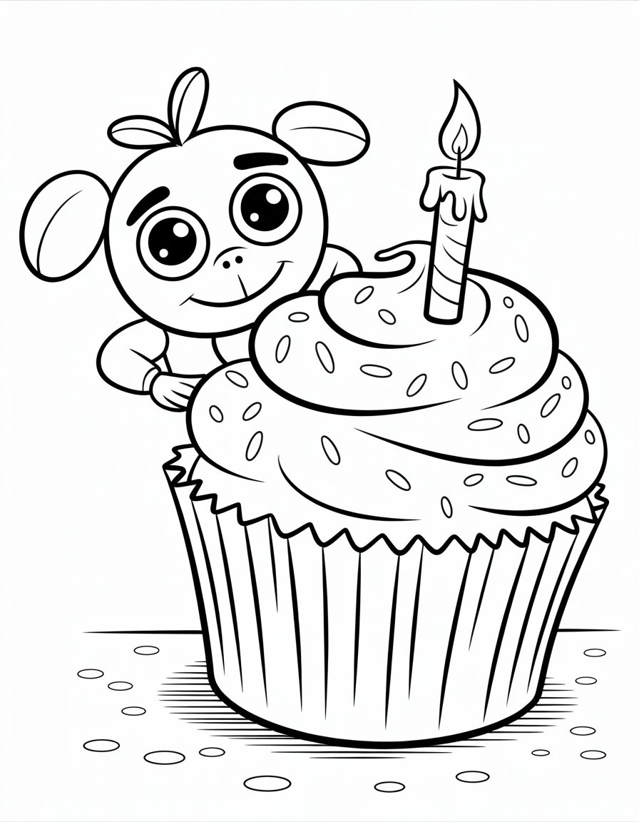 fnaf cupcake coloring page