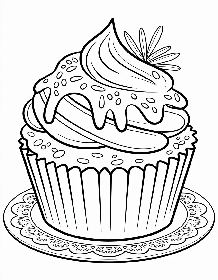 peanut butter and cupcake coloring page