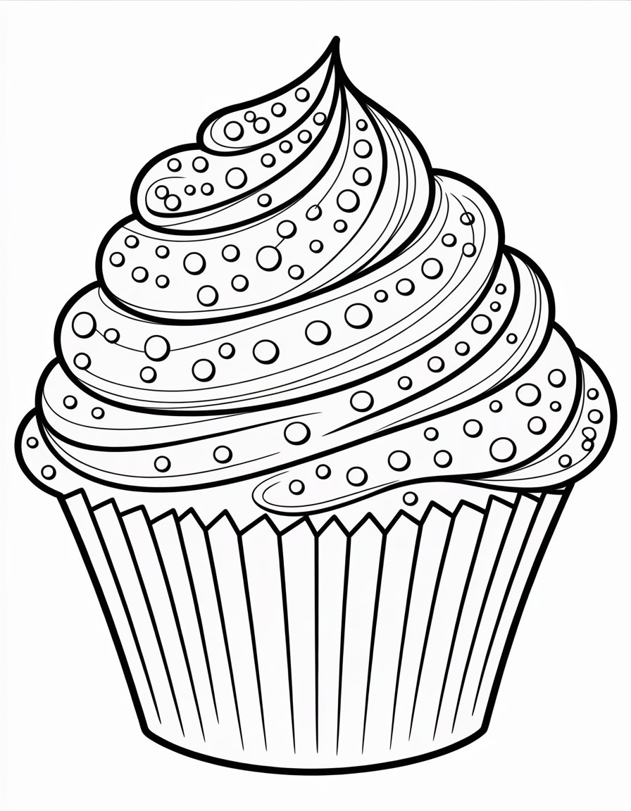 rainbow cupcake coloring page