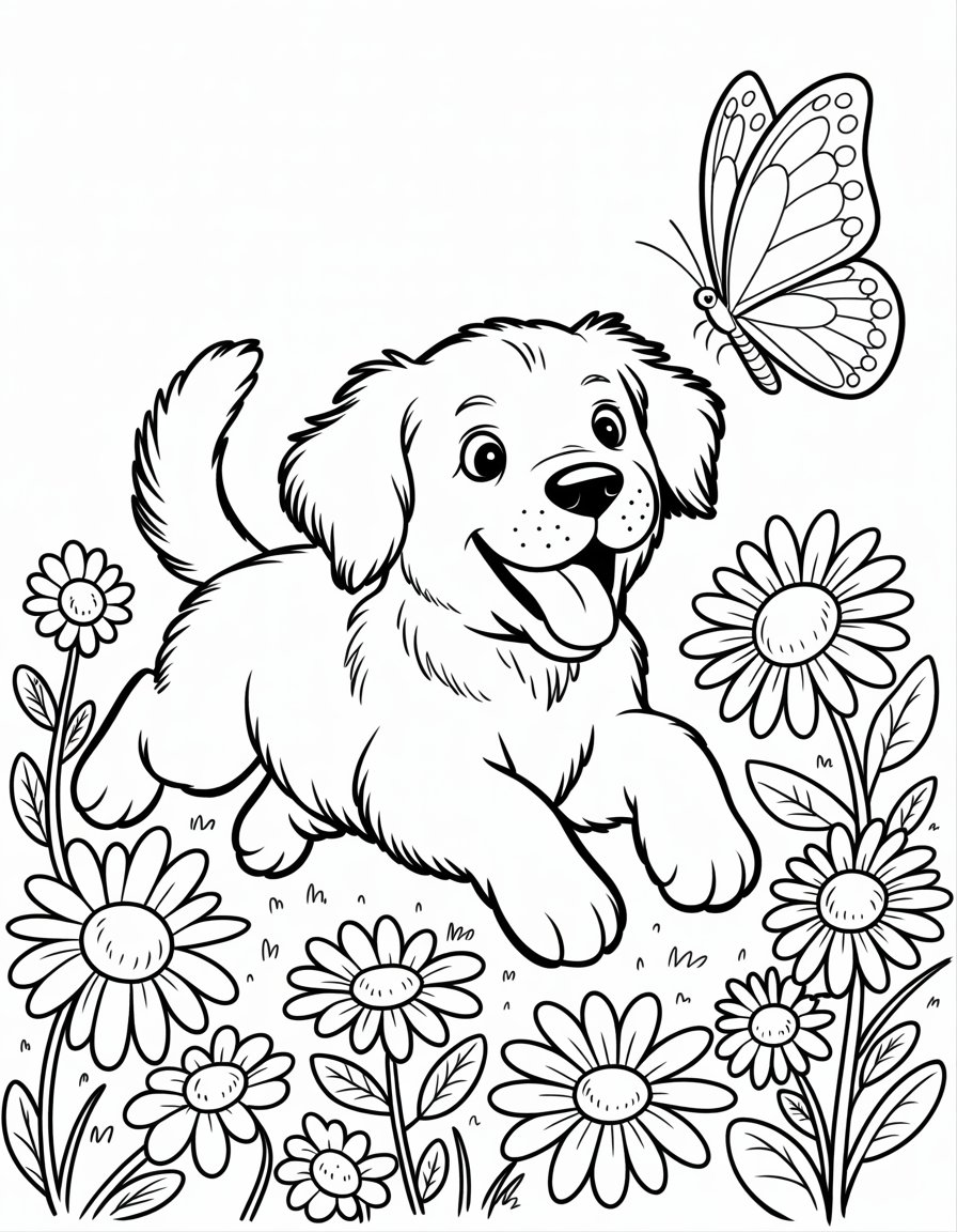 cute animal coloring page for kids
