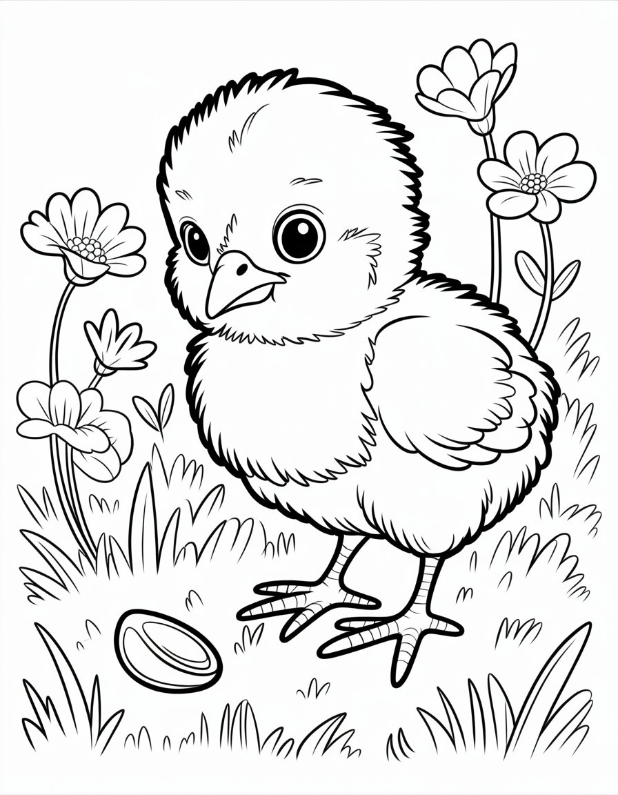 cute baby animal coloring page