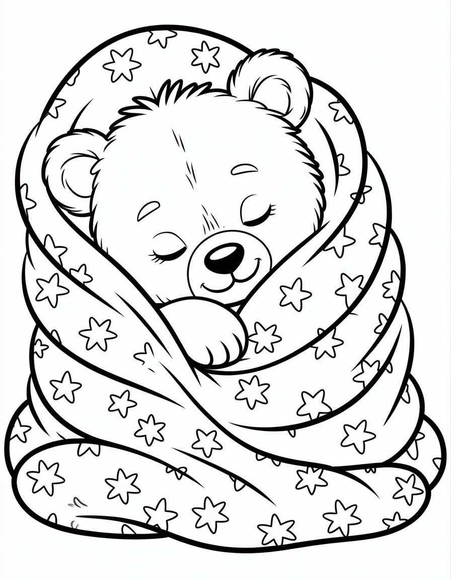 cute cozy animal coloring page
