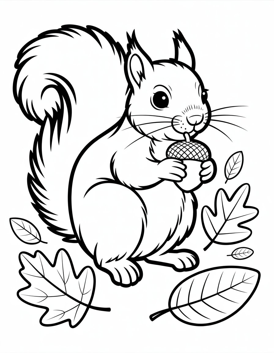 cute fall animal coloring page