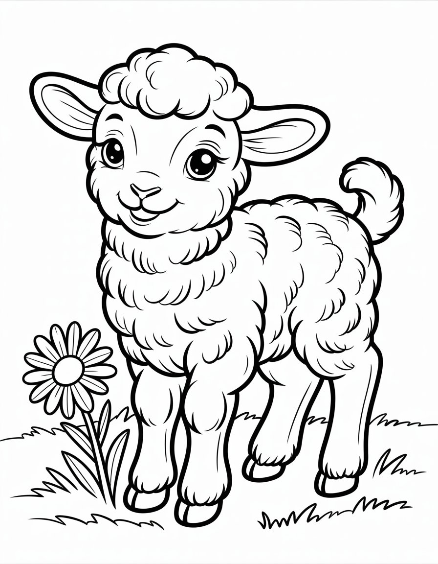 cute farm animal coloring page
