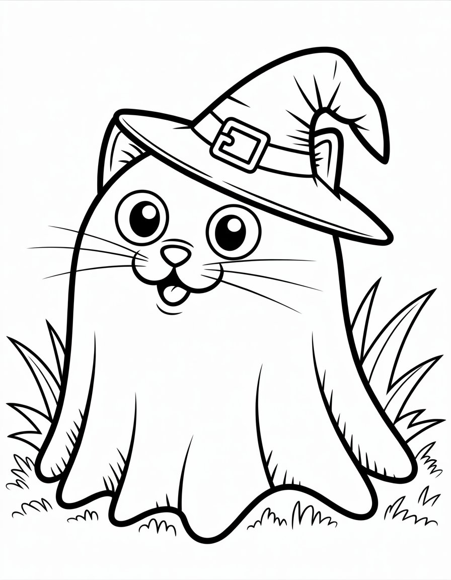 cute halloween animal coloring page
