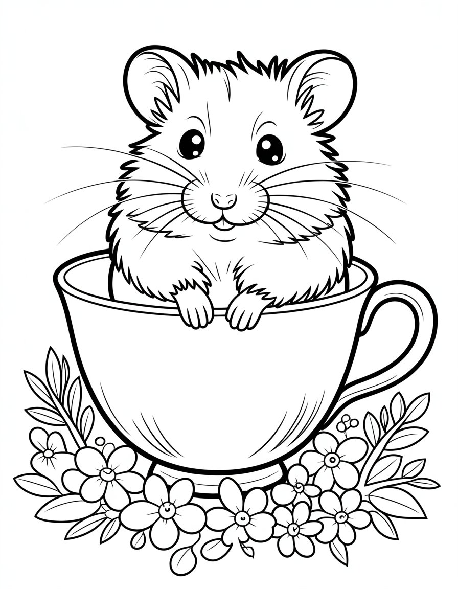 cute little animal coloring page
