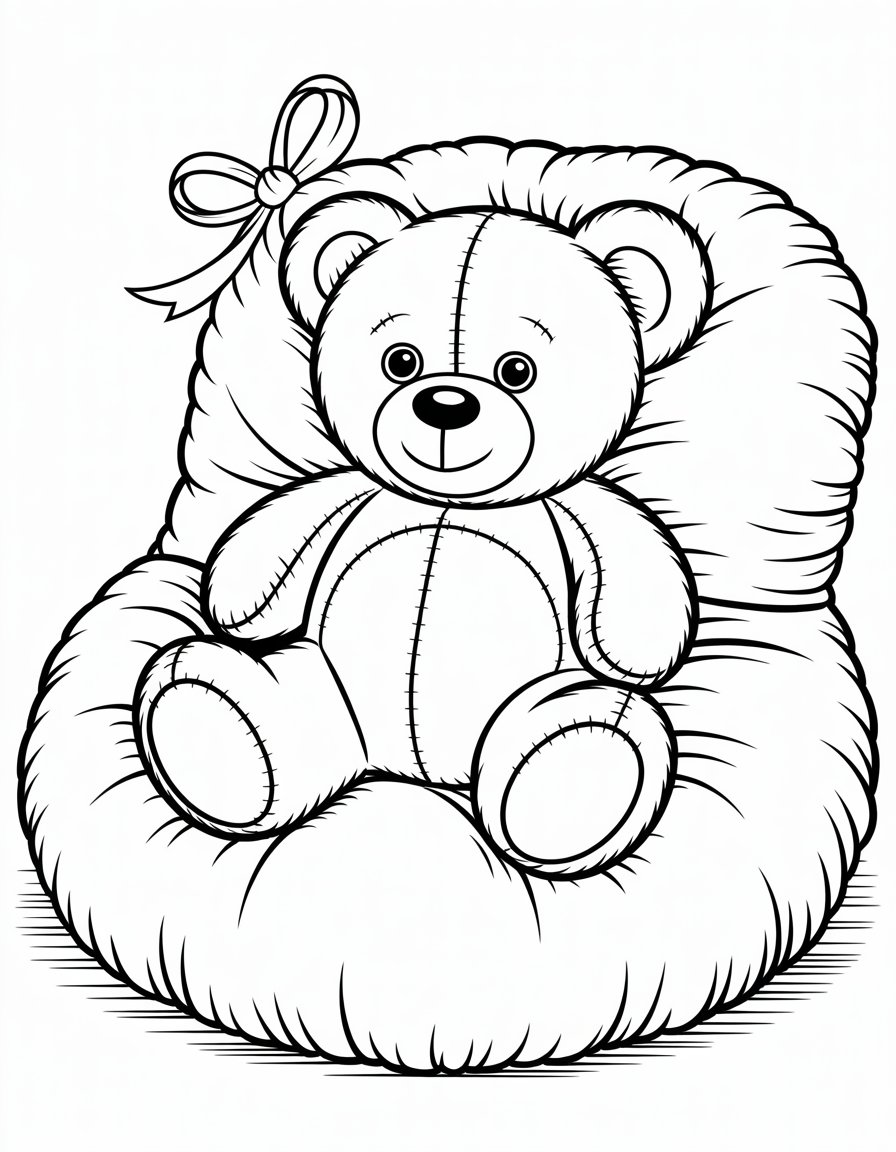 cute stuffed animal coloring page