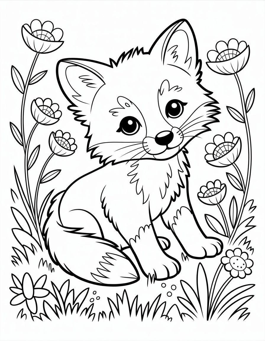 fox coloring page