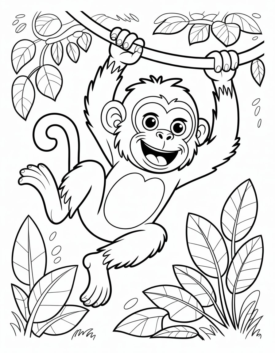 jungle animal coloring page