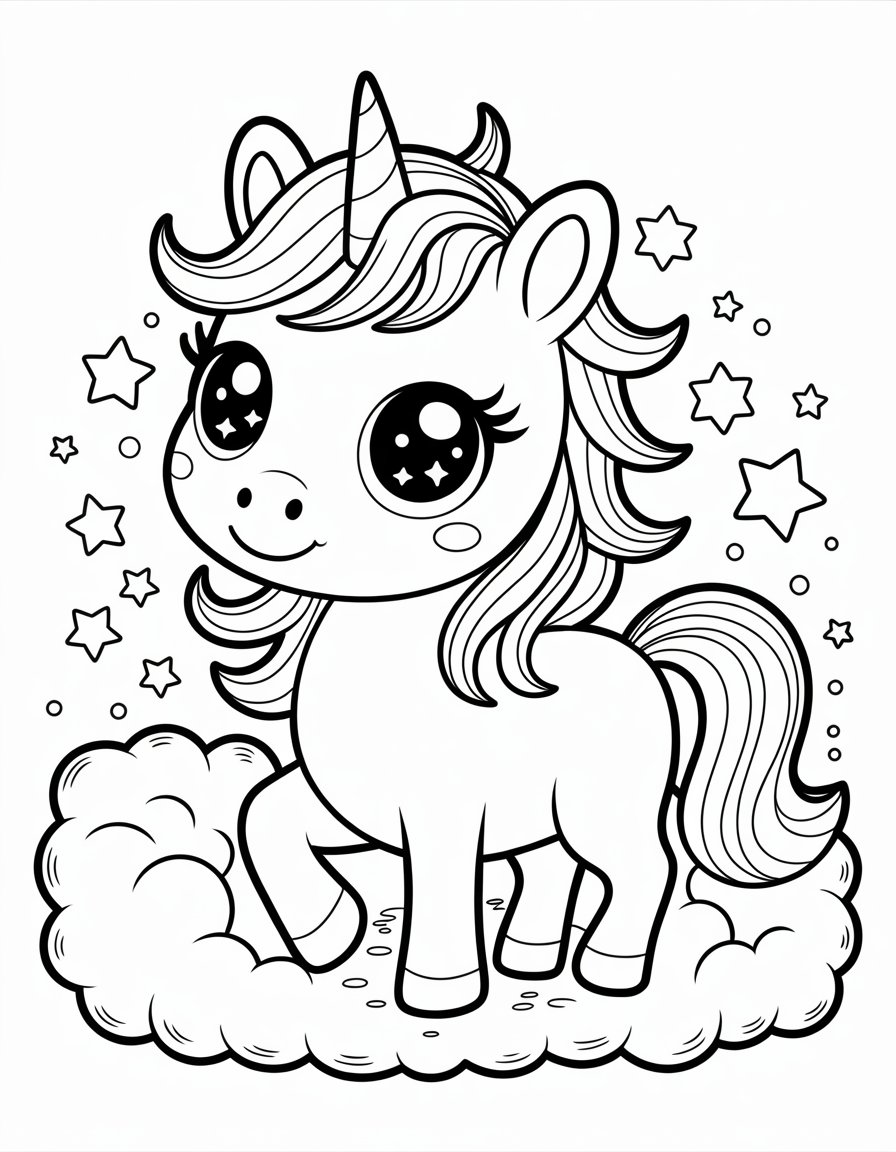kawaii animal coloring page