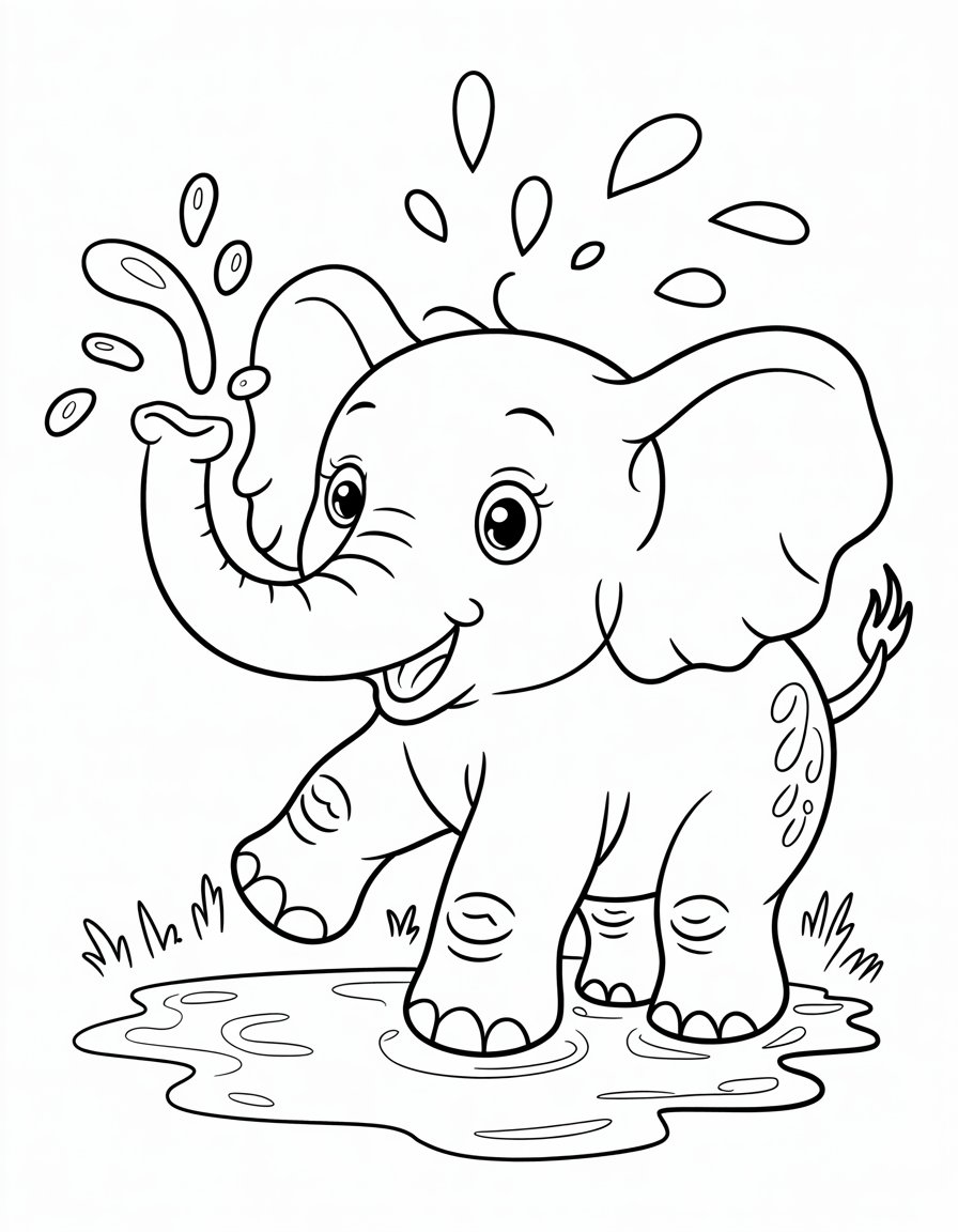 Elephant Splash Time