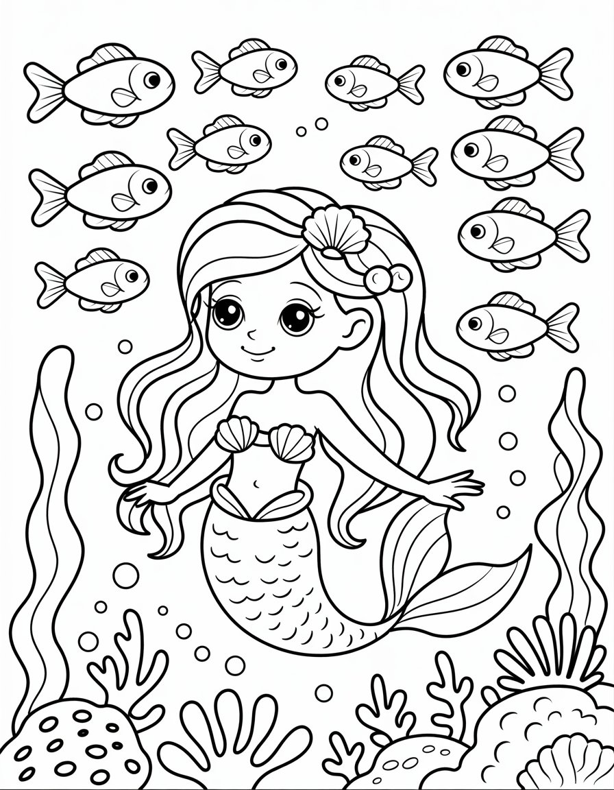 Mermaid and Fish Friends