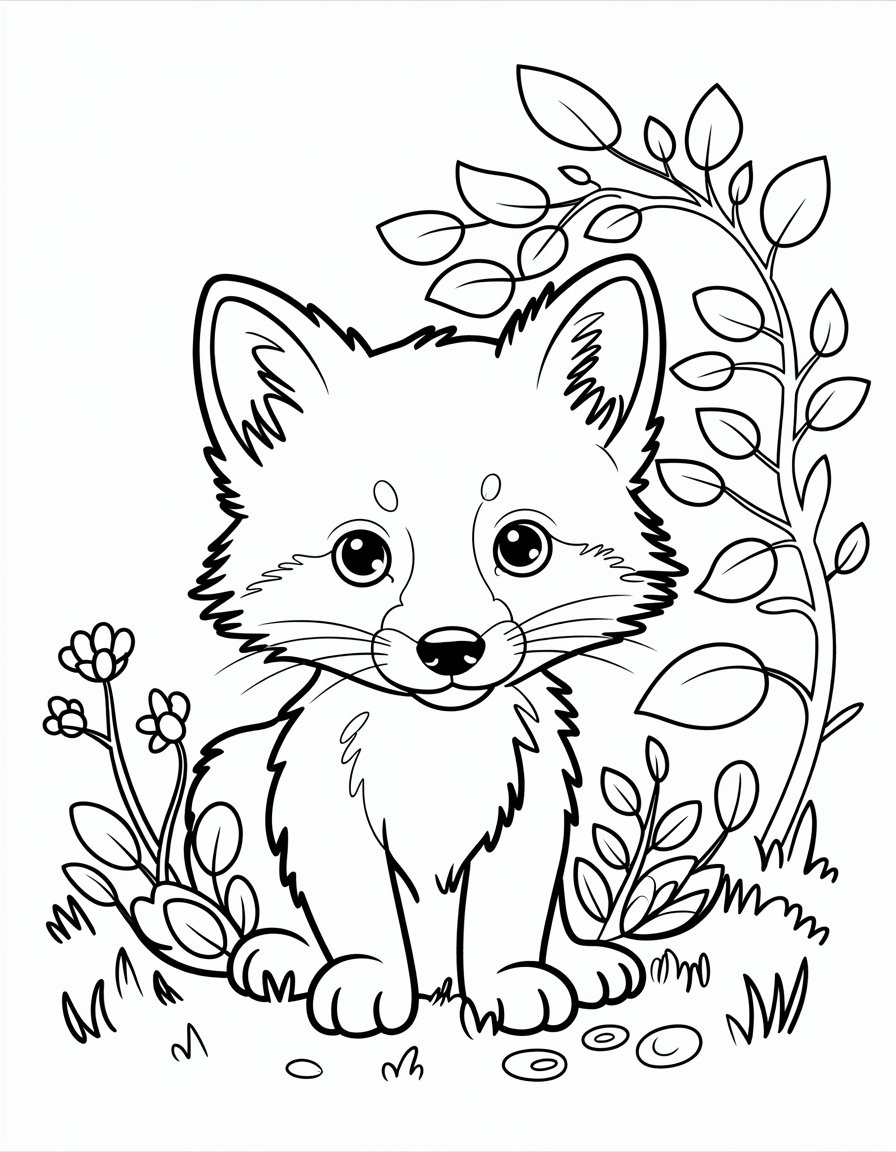 Peeking Baby Fox