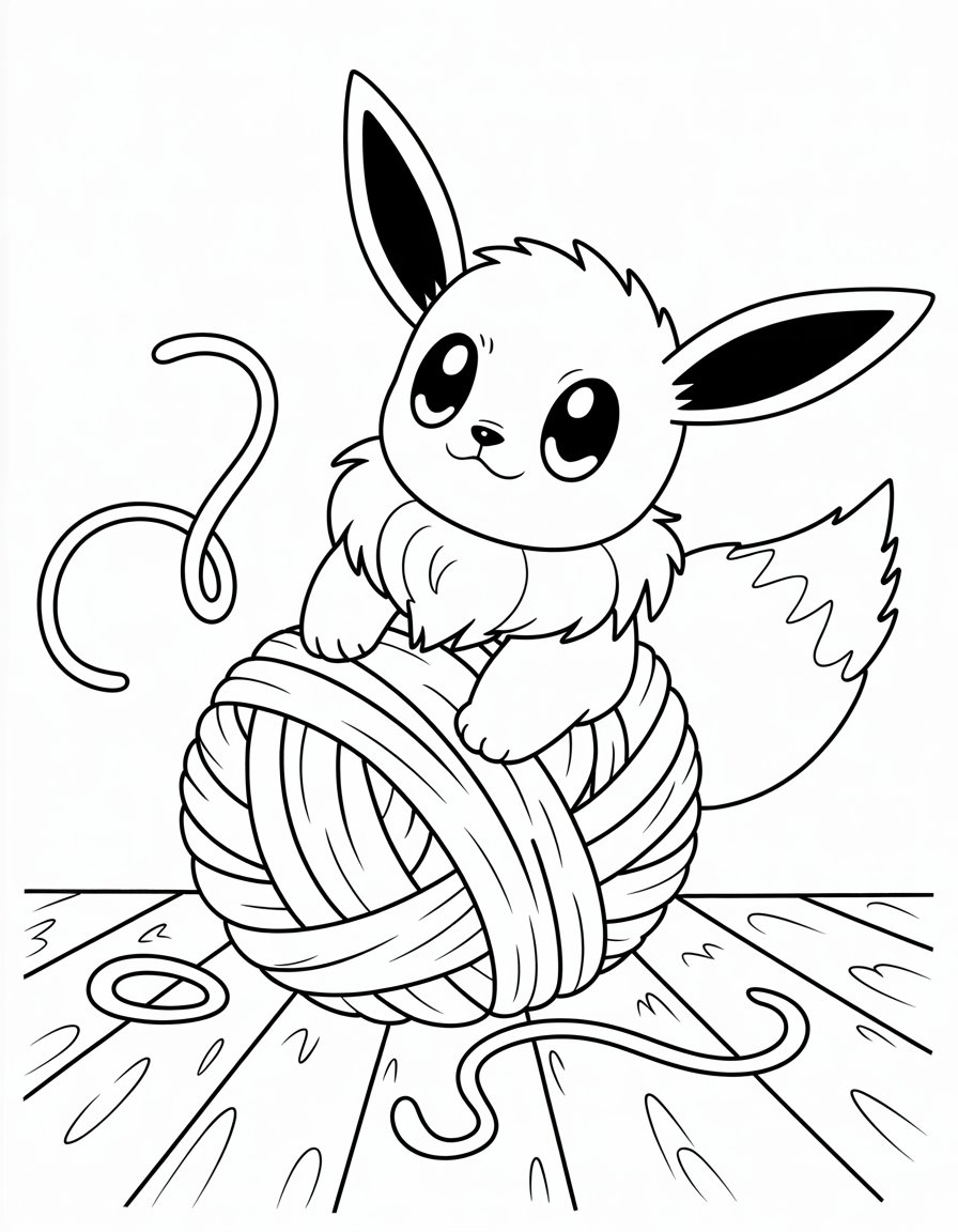 Playful Eevee's Yarn Fun