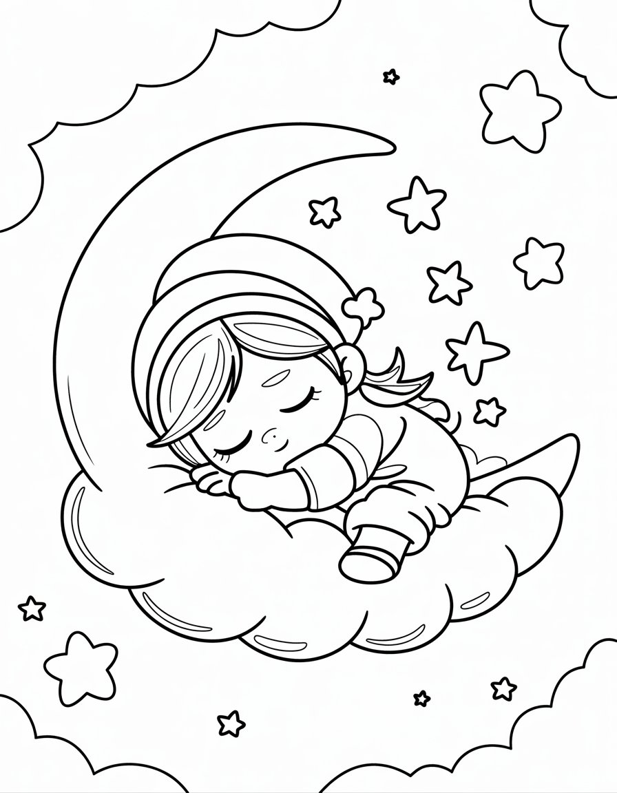 Sleepy Chibi on Cloud