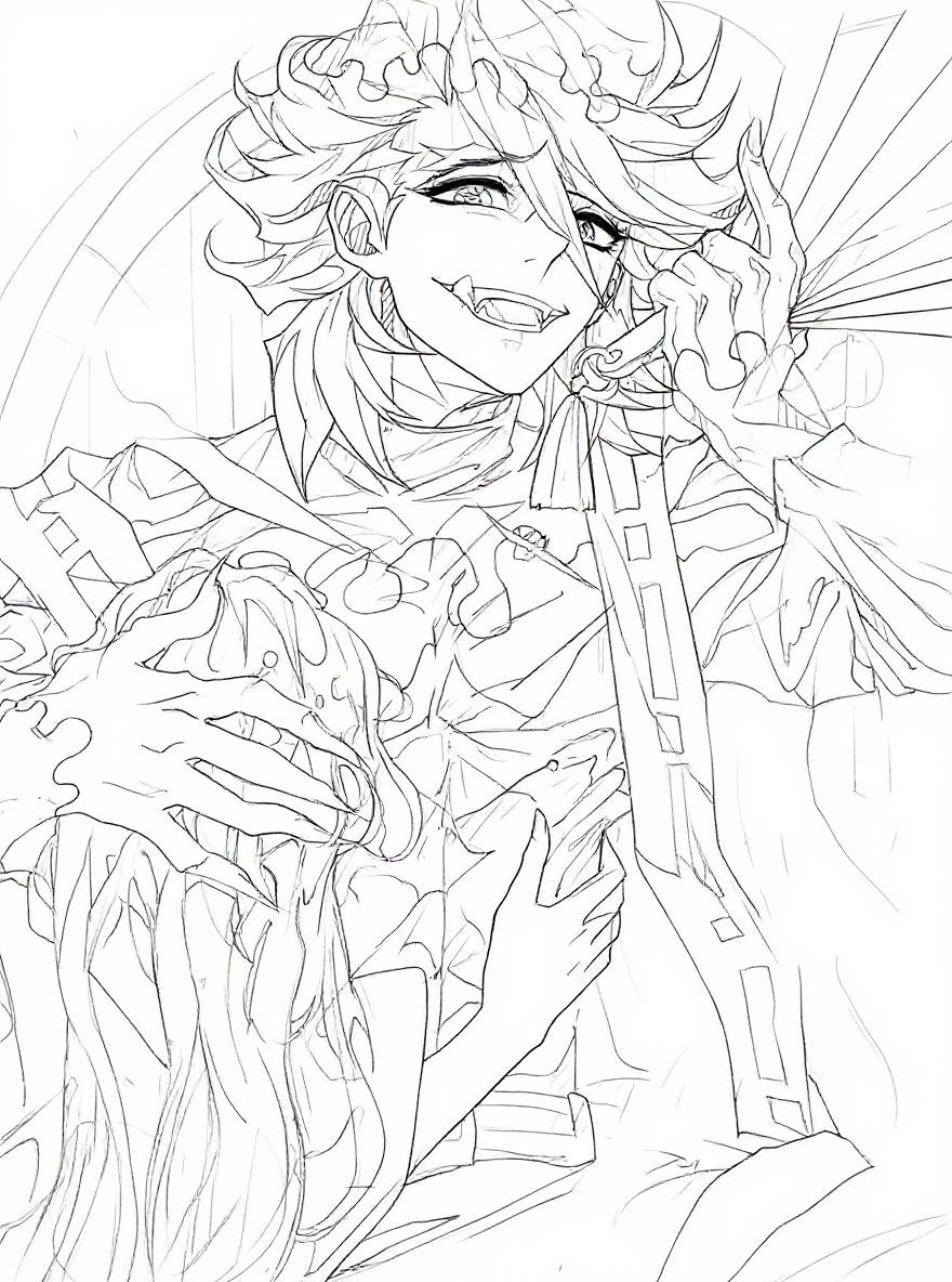 Demon slayer Doma coloring page