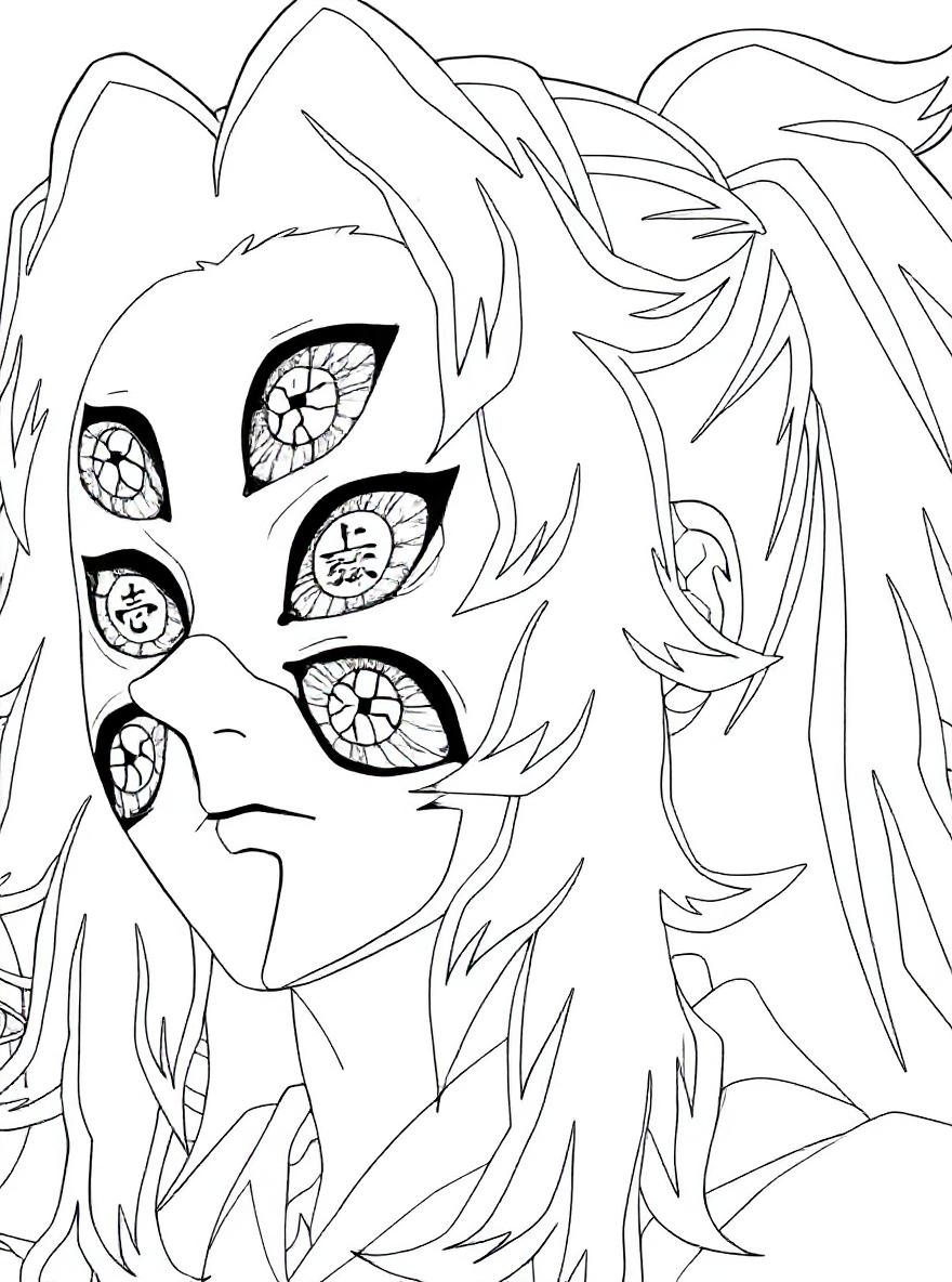 Demon with many eyes coloring page