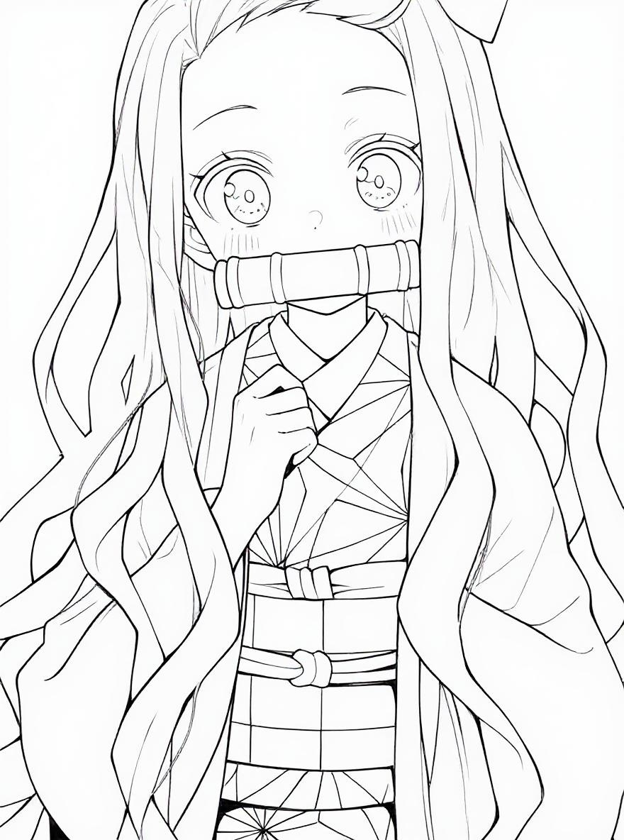 Nezuko from Demon Slayer coloring page