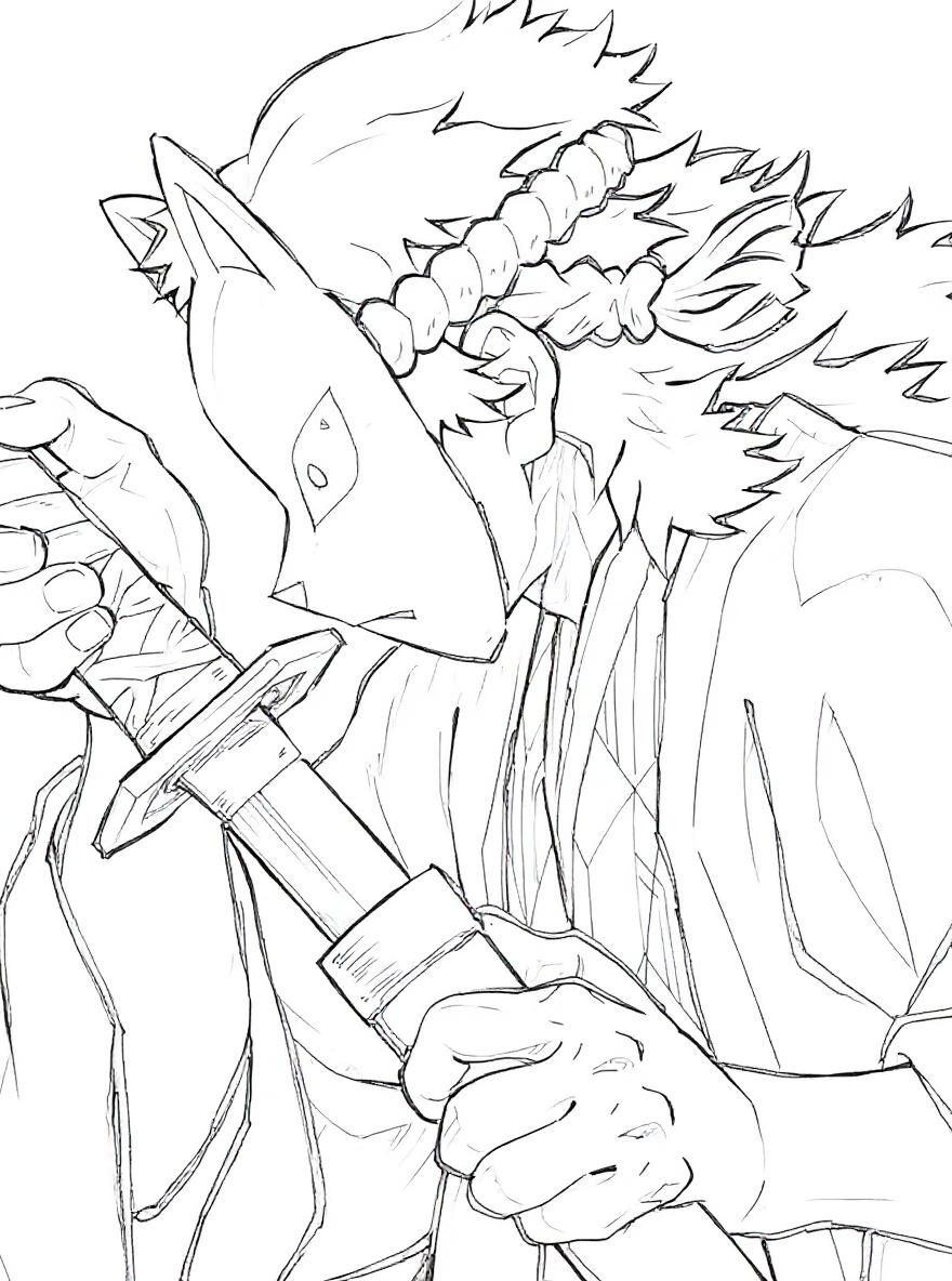 Sabito from Demon Slayer coloring page