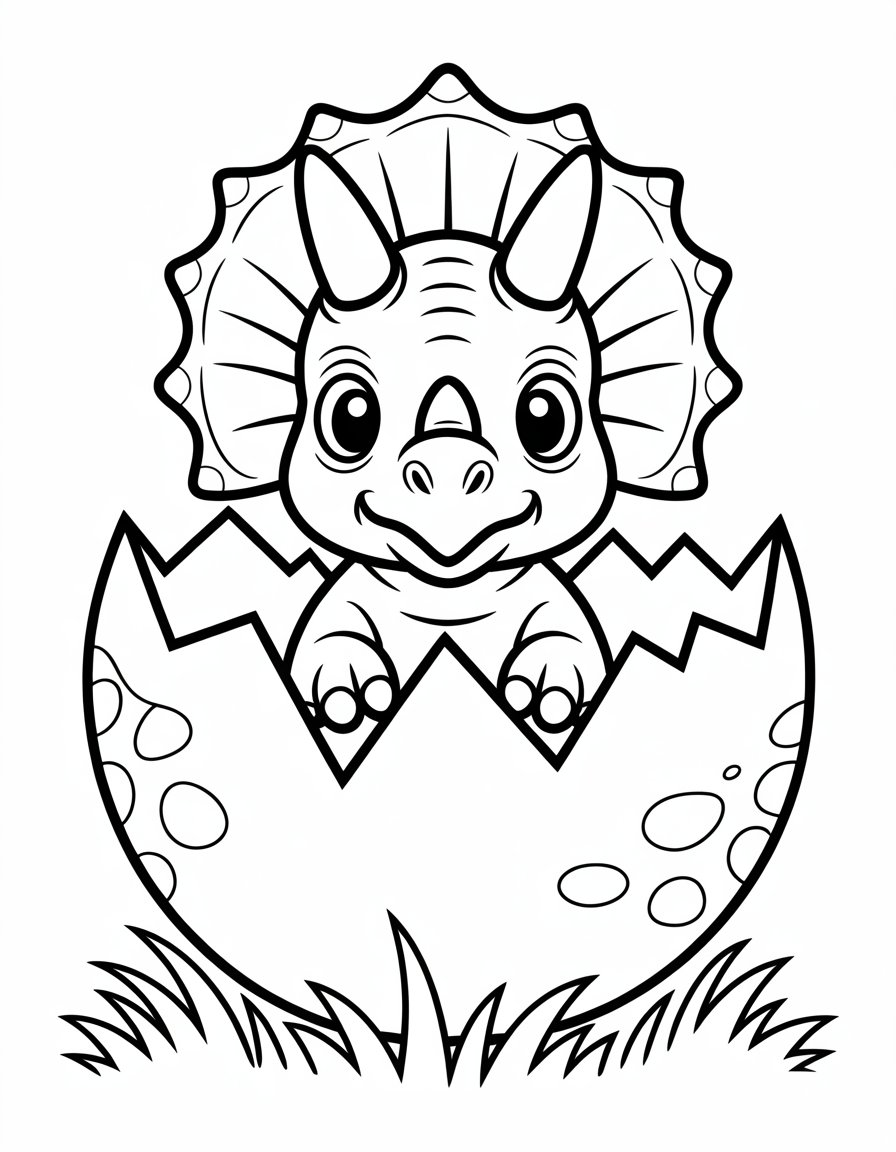 baby dino coloring page