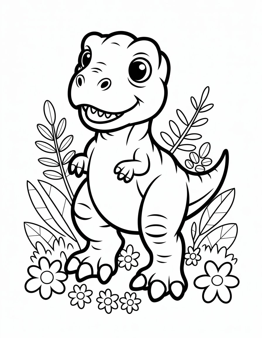 baby t rex coloring page