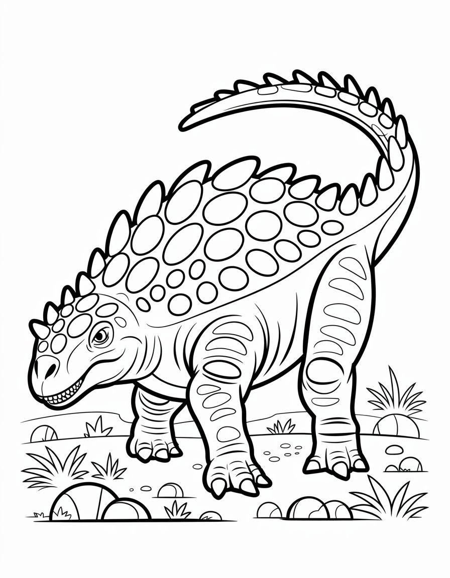 detailed dinosaur coloring page
