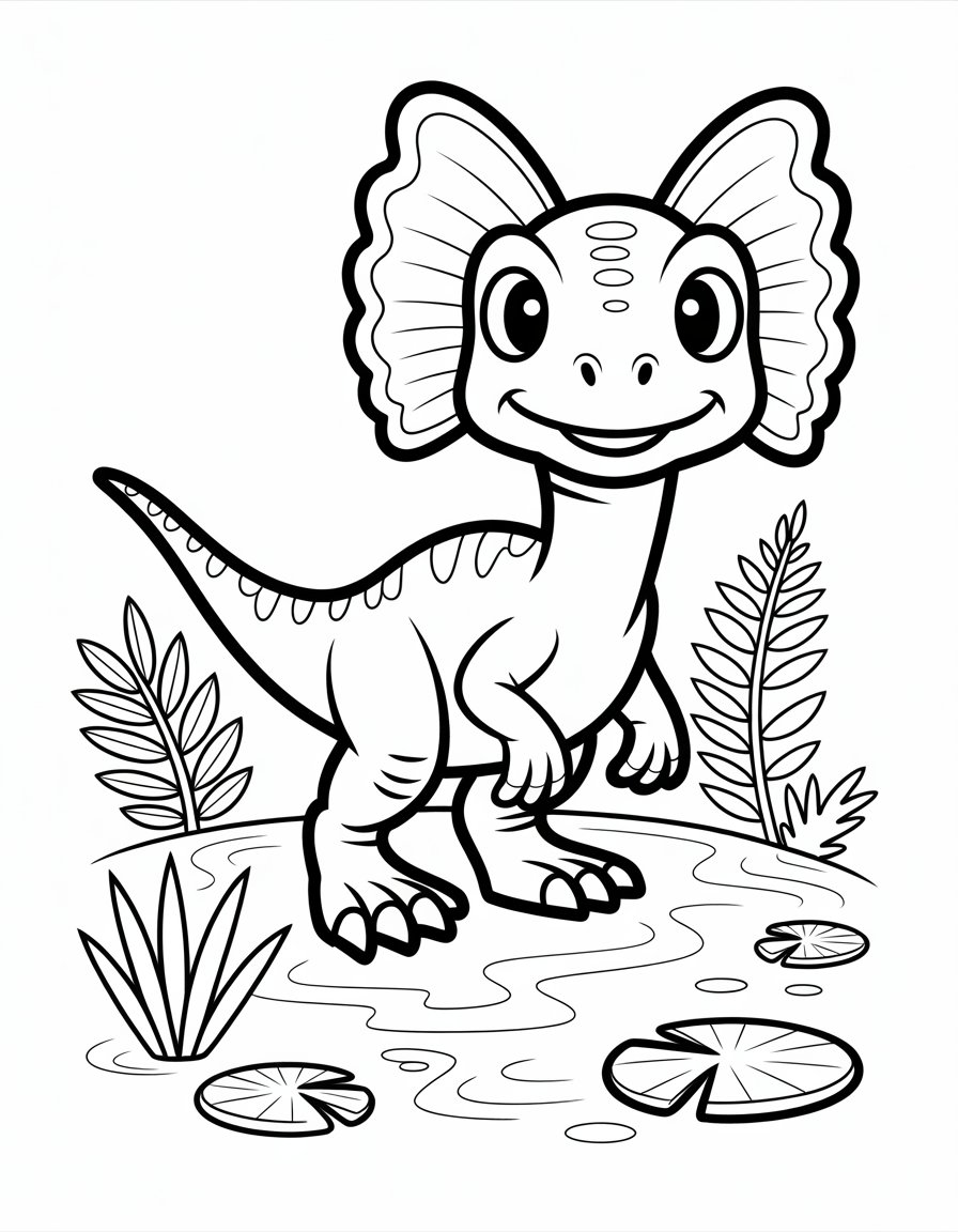 dilophosaurus coloring page