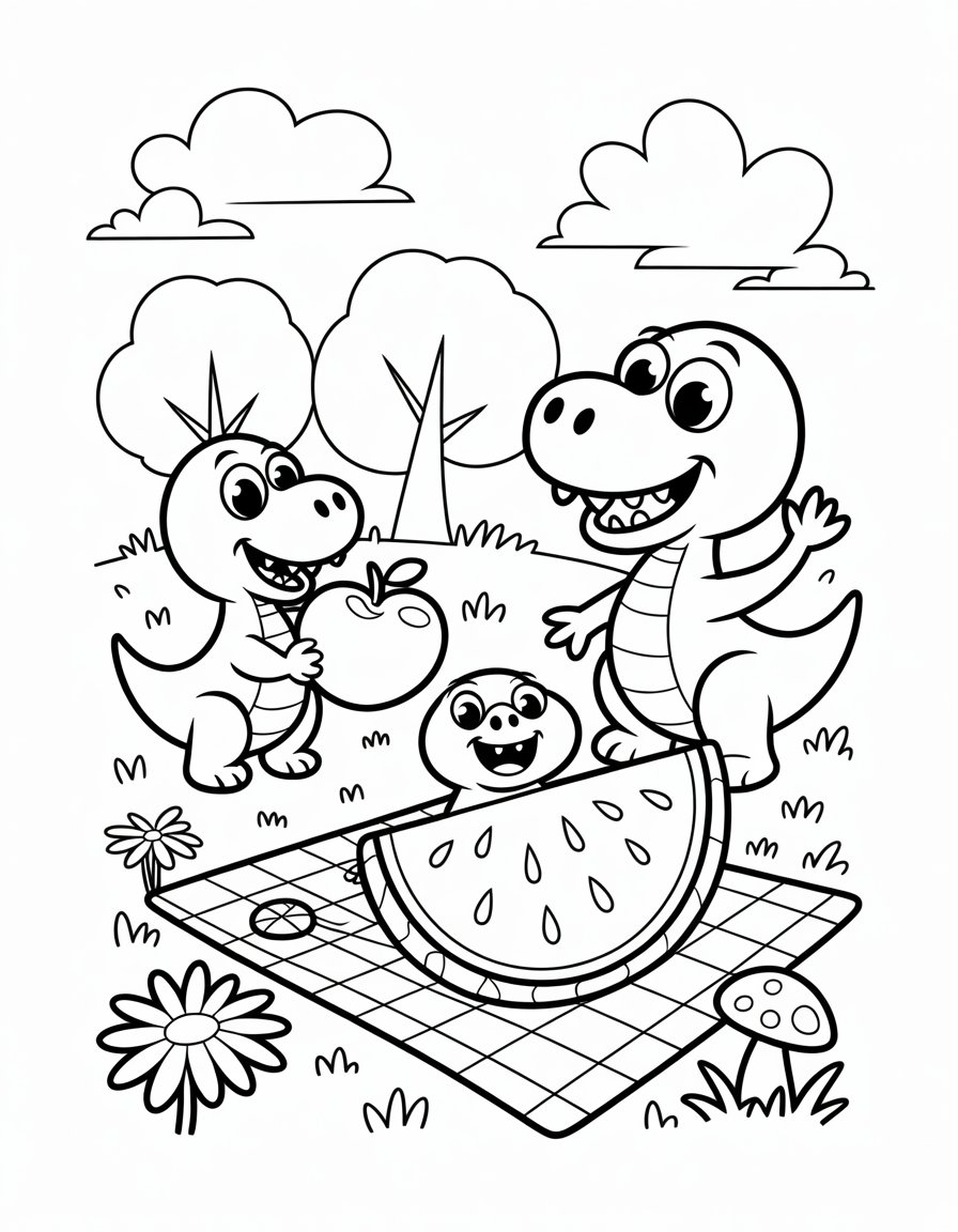 dinosaur coloring page for kids