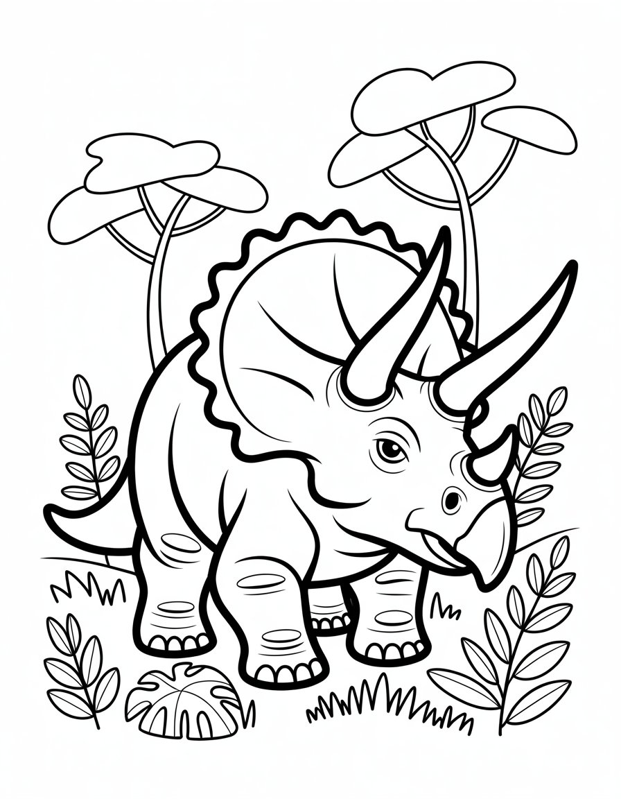 dinosaur coloring page triceratops