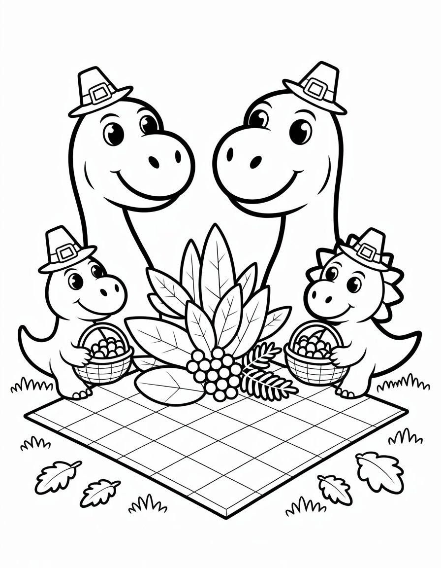 dinosaur thanksgiving coloring page