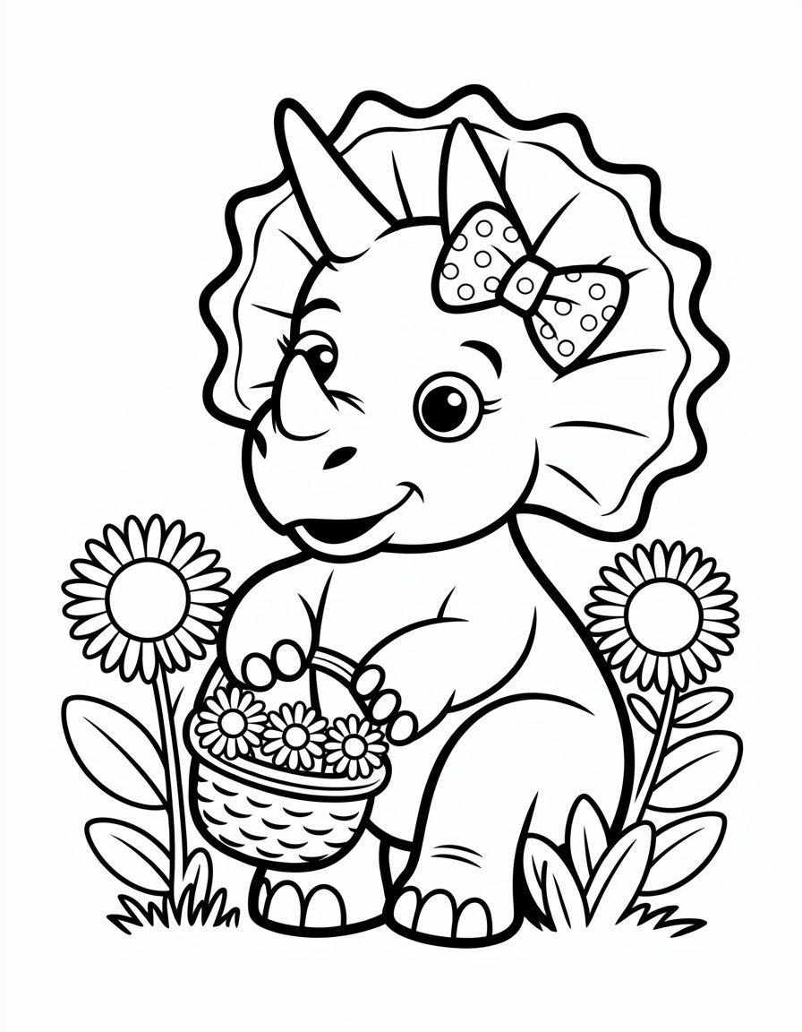 girl dinosaur coloring page
