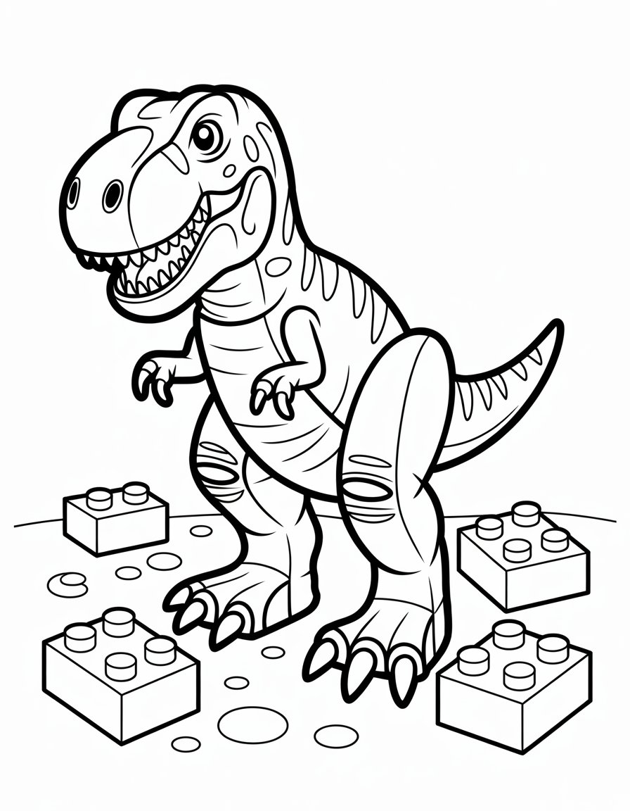 lego dinosaur coloring page
