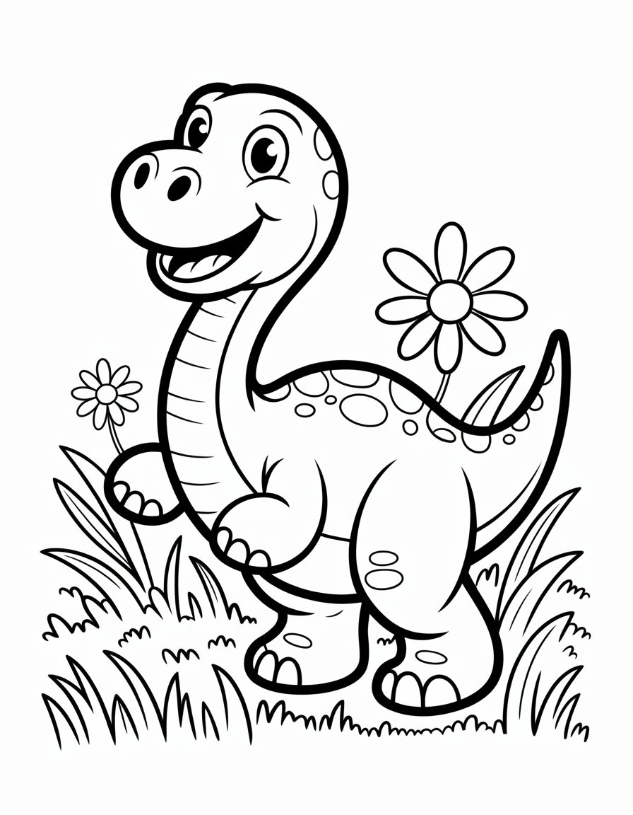 preschool dinosaur coloring page