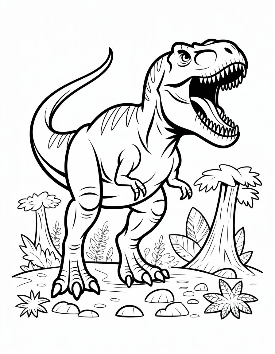 realistic dinosaur coloring page