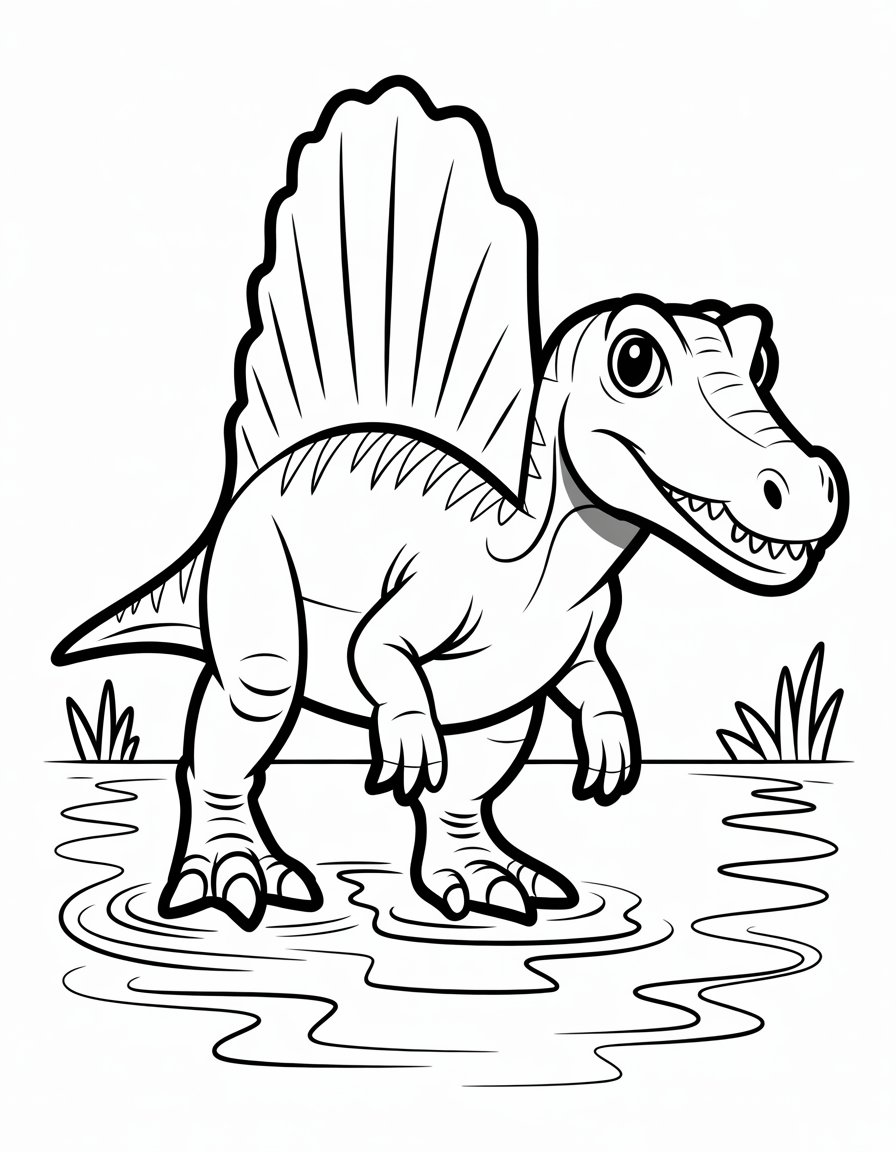 spinosaurus dinosaur coloring page