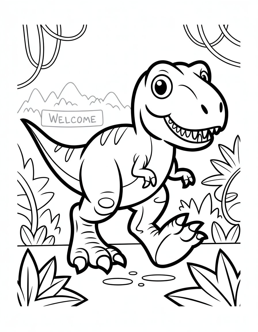 t rex coloring page