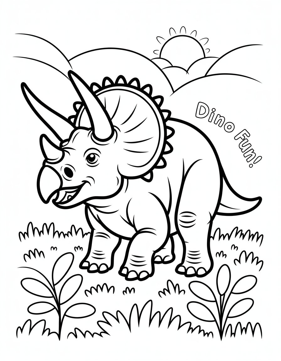 triceratops coloring page