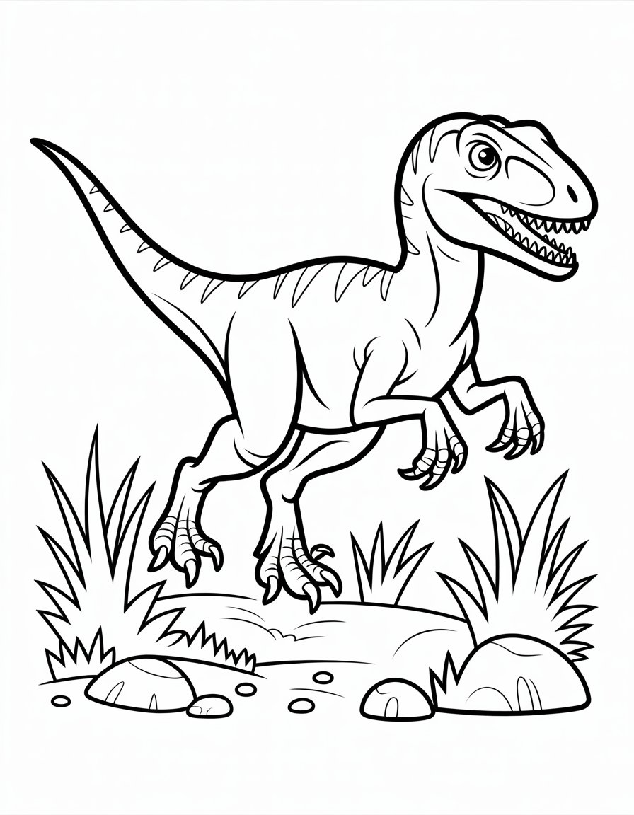 velociraptor dinosaur coloring page