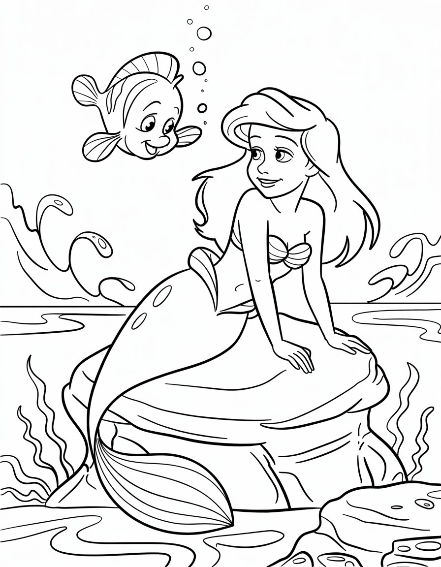 Ariel Daydreaming on a Rock
