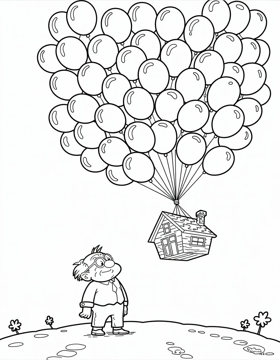 Carl Fredricksen with Balloons